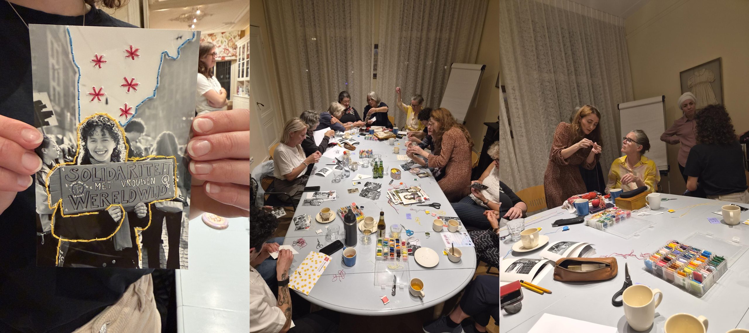 Fotoverslag van deze 'borduren voor solidariteit' workshop.