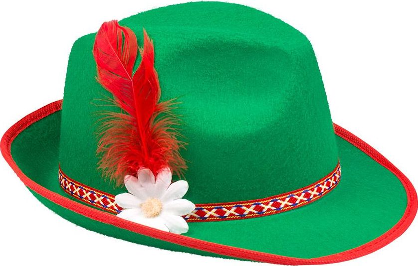 Tiroler hoedje groen voor 3 oktober bierfeest