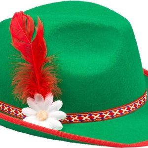 Tiroler hoedje groen voor 3 oktober bierfeest